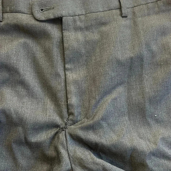 Zanella Todd Flat Front Wool Trousers Slacks in Mid Grey Size 36 - Picture 5 of 7
